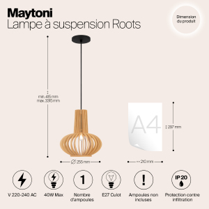 Светильник подвесной Maytoni Roots MOD193PL-01W