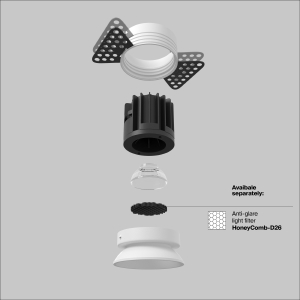 Встраиваемый светильник Maytoni Round DL058-7W3K-TRS-W