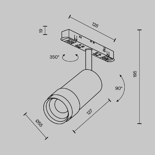 Трековый светильник Maytoni Focus Zoom TR211-1-12W3K-Z-B