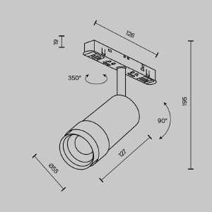 Трековый светильник Maytoni Focus Zoom TR211-1-12W3K-Z-B