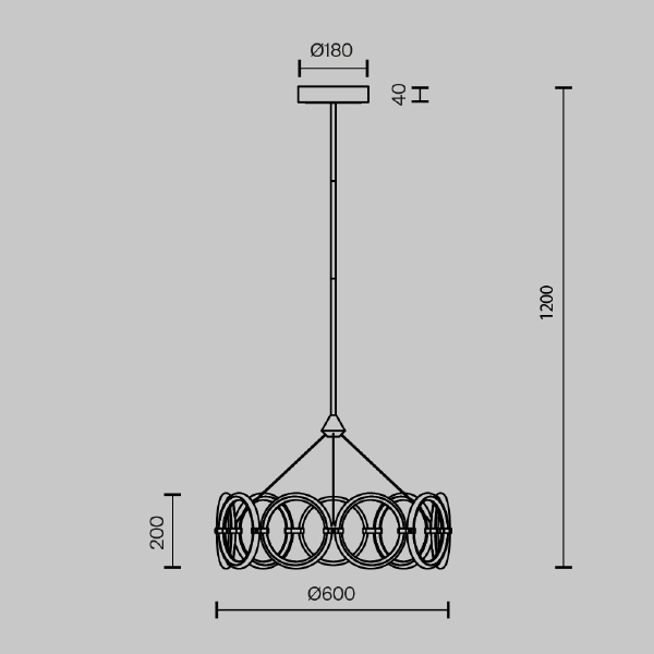 Люстра на штанге Maytoni Link MOD357PL-L40BS3K