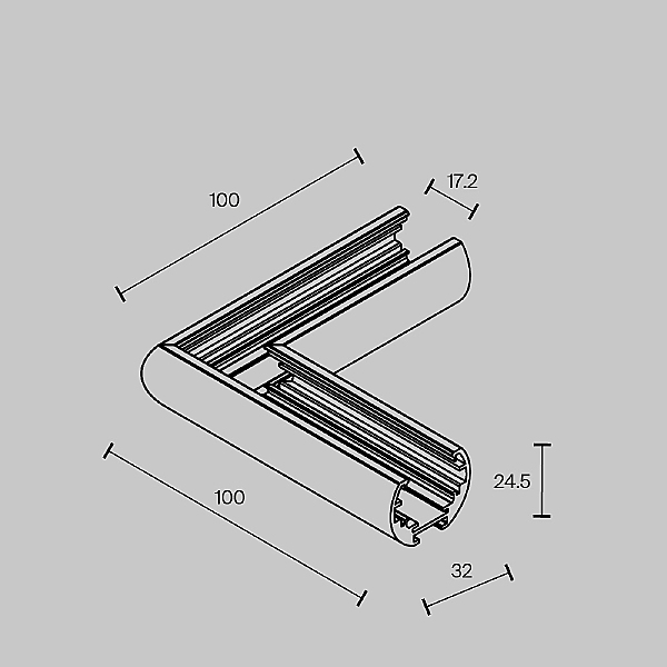 Коннектор угловой для круглого низкопрофильного шинопровода Exility Maytoni Accessories for tracks Exility TRAM034CL-R-41W