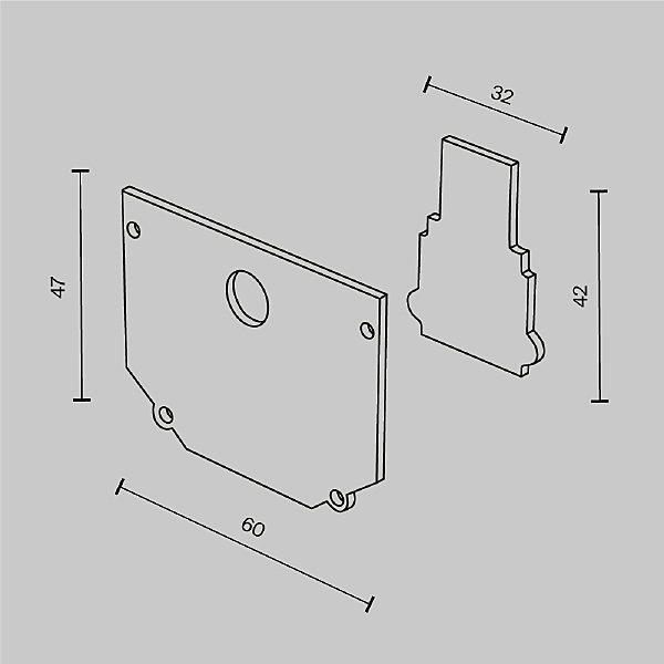 Комплект заглушек к шинопроводу Exility для монтажа в натяжной ПВХ потолок Maytoni Accessories for tracks Exility TRA034EC-SCH-42B