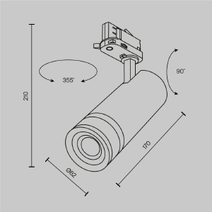 Трековый светильник Maytoni Focus Zoom TR198-3-20W2.7K-Z-W