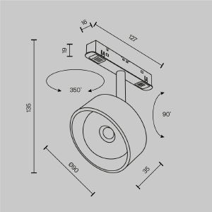 Трековый светильник Maytoni Lens TR217-2-15W3K-B