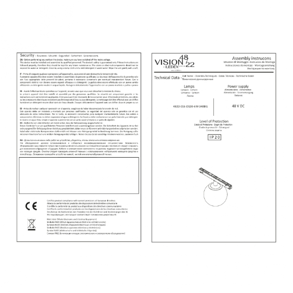 Трековый светильник iLEDEX TECHNICAL VISION48/22 SMART 4822-016-D120-6W-340DG-BK