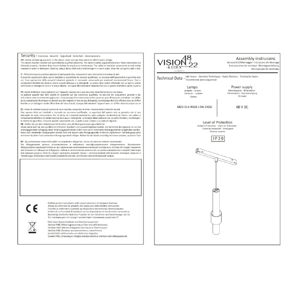 Трековый светильник iLEDEX TECHNICAL VISION48/22 4822-014-H320-12W-24DG-3000K-BK