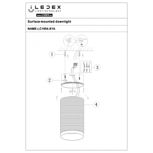 Накладной светильник ILedex Delta 1954-10W-3000K-36 BK+BR