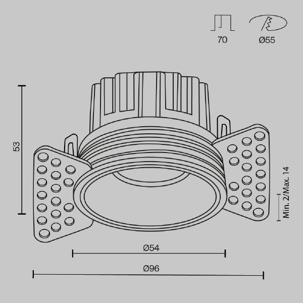 Встраиваемый светильник Maytoni Round DL058-7W2.7K-TRS-W