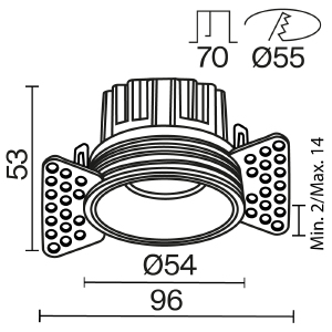 Встраиваемый светильник Maytoni Round DL058-7W2.7K-TRS-W