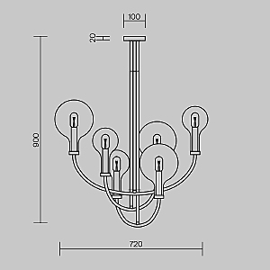 Потолочная люстра Maytoni Status MOD333PL-06B