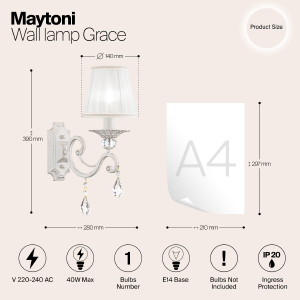 Настенное бра Maytoni Grace ARM247-01-G